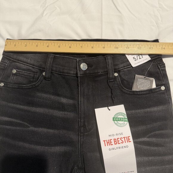NWT Celebrity Pink The Bestie Mid-Rise Girlfriend Jeans 5/27 Sustainably Sourced - Picture 3 of 14